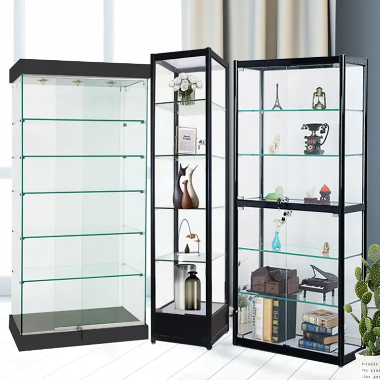 Allpower Full Glass Vision View Display Cabinet with Aluminum Frame Vertical Showcase  S1000 