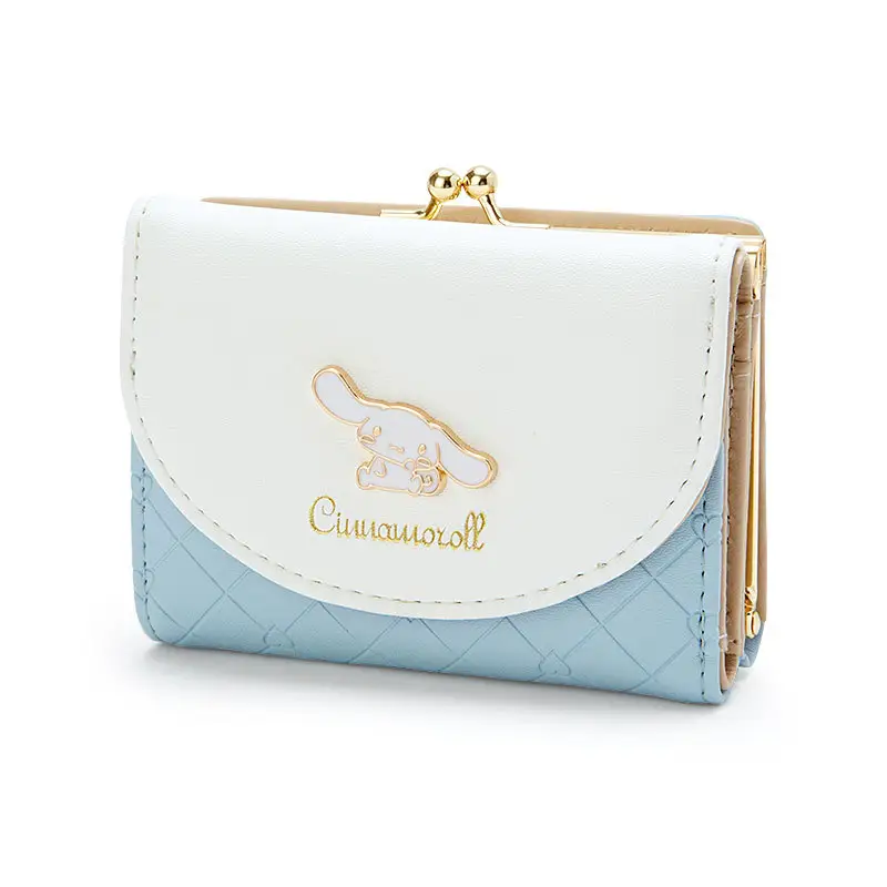 DHF247 Wholesale Women Cute Wallet Fashion Cartoon Cinnamoroll Character Small Short Tri-fold Wallet With Coin purse For Girls