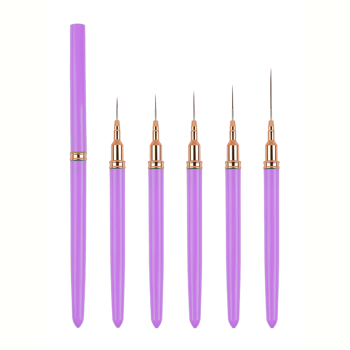 Stylos à dessin électroplaqués violets - Ensemble de 5 pièces - Emballage en sachet