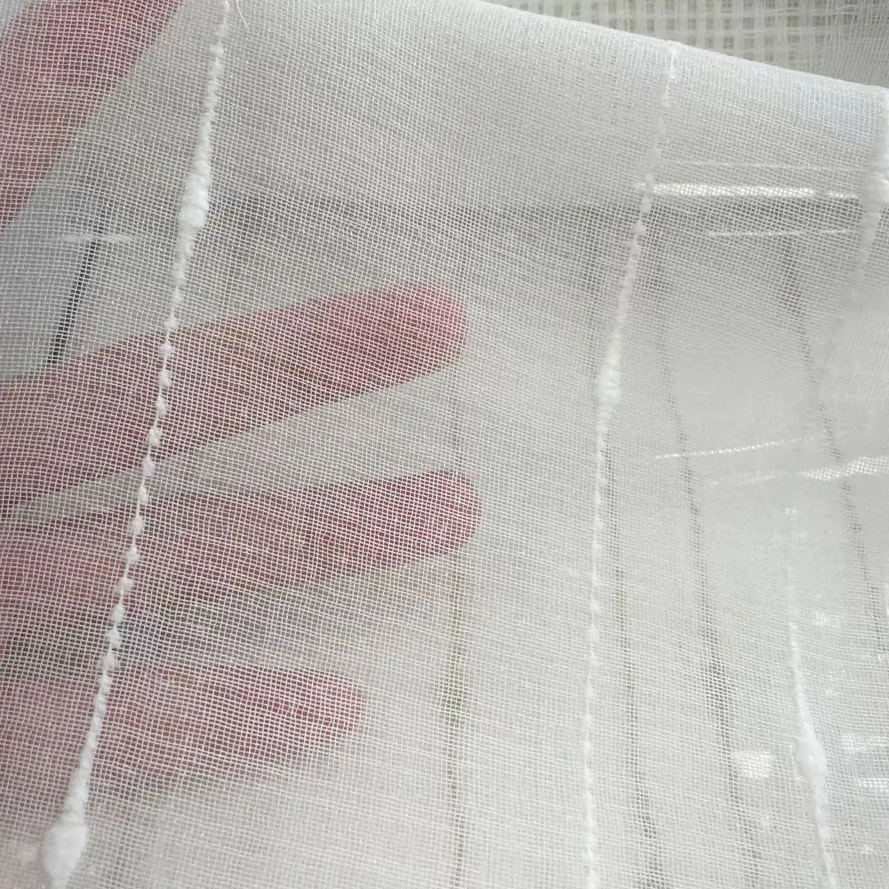 Fenster Gardinen stoff 100% Polyester Leinen Streifen Stil Tüll Stoff