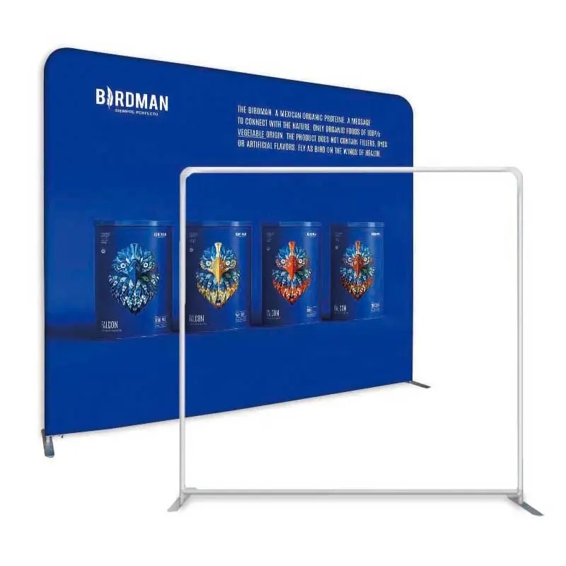 tension fabric photography custom logo Quick Show Display round Cover pillow backdrop banner wall stand for trade show
