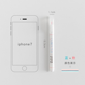 立体双线笔彩色集合双色绘制重点学生轮廓笔荧光笔 - Product Image 2
