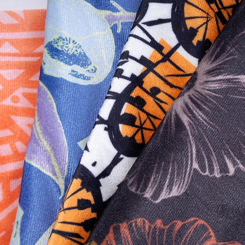 korean velvet print fabric