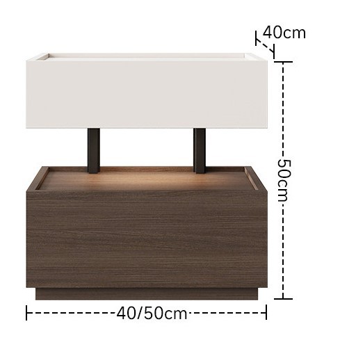 lamp-equipped khaki walnut wood grain