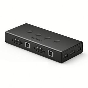UGREEN VGA 4进1出KVM交换机4端口USB KVM开关盒支持1920*1440 @ 60hz电脑电视监视器
