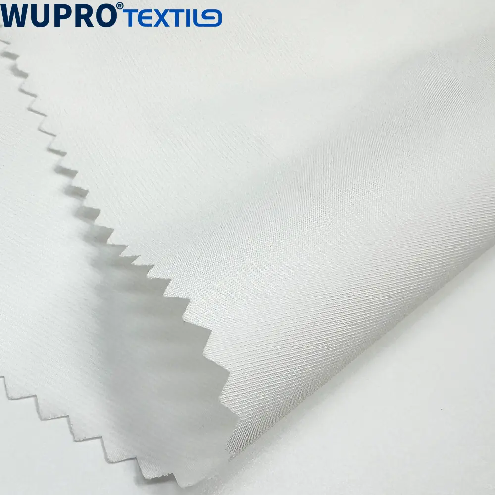 [Wupro Textile] 50d T400 Hond Jas Witte Stof Polyester Fabrikant Geweven Bedrukte Waterdichte Stof Voor Tassen