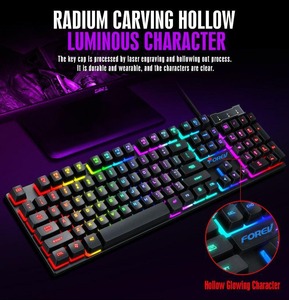 Juego combinado de ratón y teclado para juegos con cable, interfaz USB, retroiluminación de 104 teclas, teclados de Juegos de ordenador impermeables para jugadores - Product Image 6