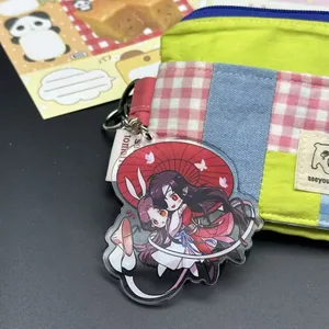 4 adet/grup Anime Tian Guan Ci Fu Xie Lian Hua Cheng anahtar zincirleri anahtarlık cennet resmi nimet akrilik kolye anahtarlık hediye - Product Image 5