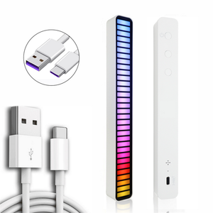 חדש שדרוג טלפון APP שליטה קולי איסוף קצב אורות 32 LED מוסיקה הסביבה ברמה אור רכב עיצוב הבית מנורה