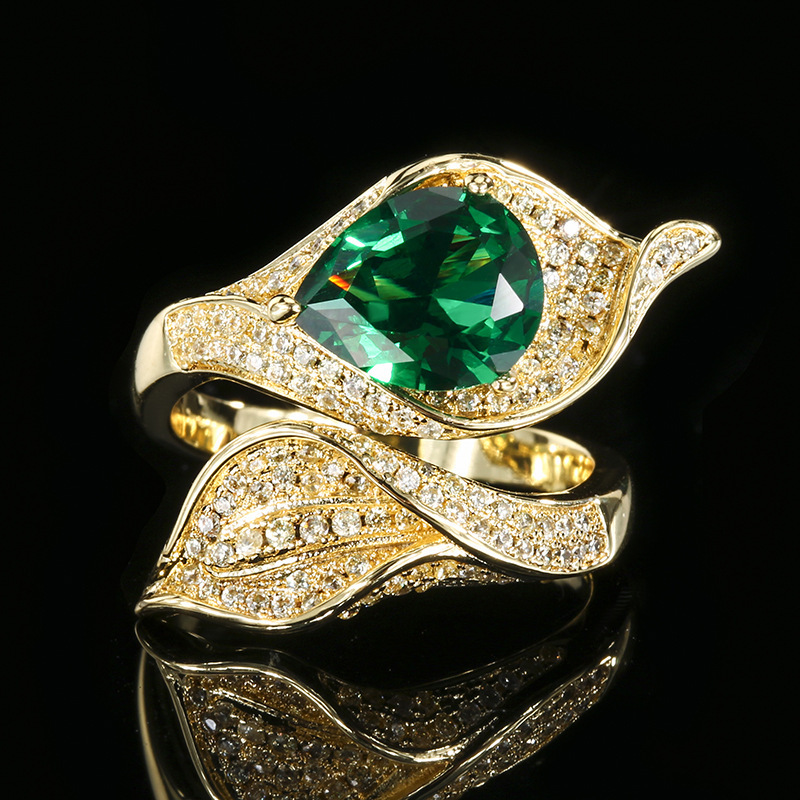 Bague Nano verte, taille ouverte