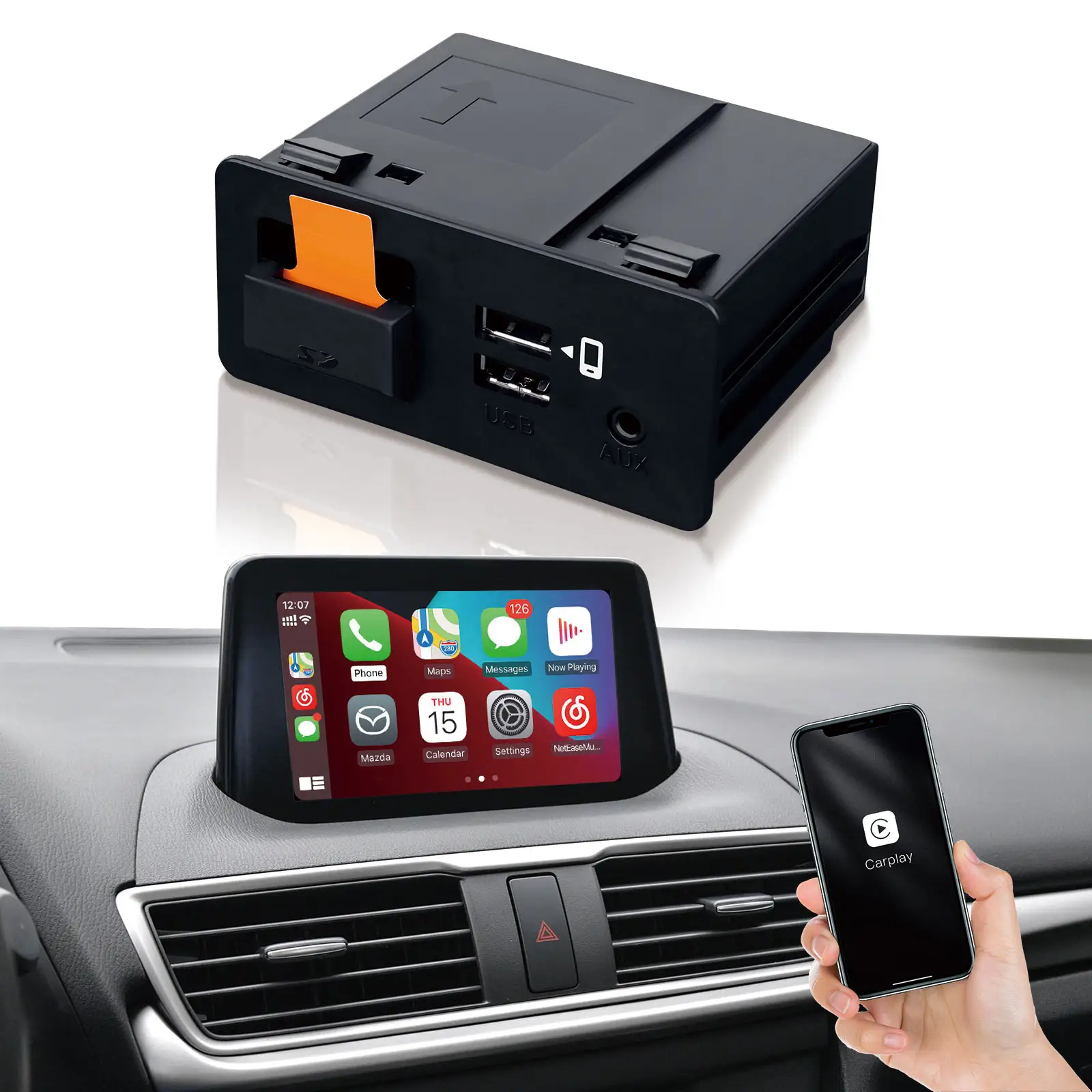 Autoabc Wired Wifi Car Play Decoder Retrofit Kit Carplay para Mazda 00008fz34 Ai Box Connect System Mazda Carplay