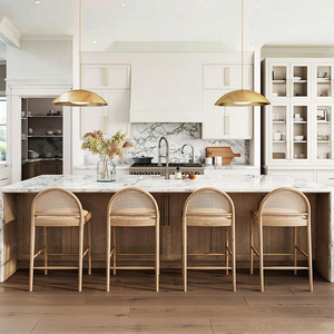 Phong cách cổ mây rắn gỗ thanh ghế cho nhà bếp khách sạn hoặc ăn uống nhà Thanh cao Phân hoặc phía trước bàn ghế cao - Product Image 3