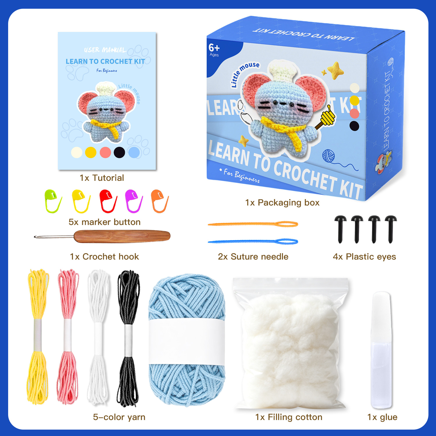 Kit de crochet 2 fils de souris