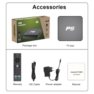 กล่องรับสัญญาณทีวี4K พร้อมรีโมท, กล่องรับสัญญาณ P5เครือข่าย WiFi แบบคู่แอนดรอยด์10 tvbox