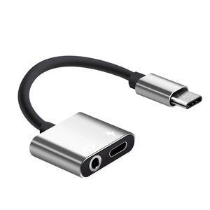 USB C至3.5毫米音频适配器，C型至双2合1 USB C型耳机快速充电转换器适配器 - Product Image 1