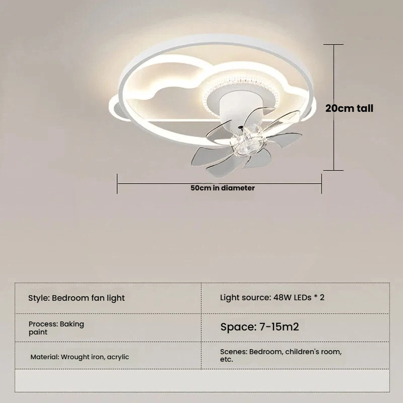 White bedroom lamp round 50cm