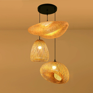 Fábrica Atacado Designer Indoor Bambu Pendurado Iluminação <span class=keywords><strong>Custom</strong></span> Home Decor Modern Led Pingente Lustres Luz