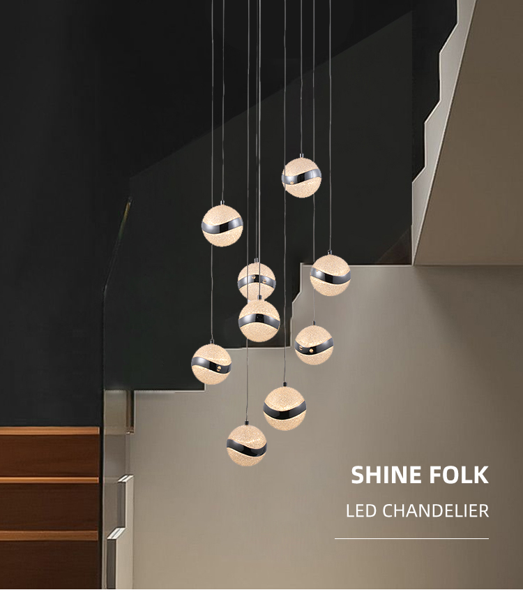 Nordic Lamps Simple Personality Living Room Dining Decorative Ball Crystal Modern Led Pendant Light