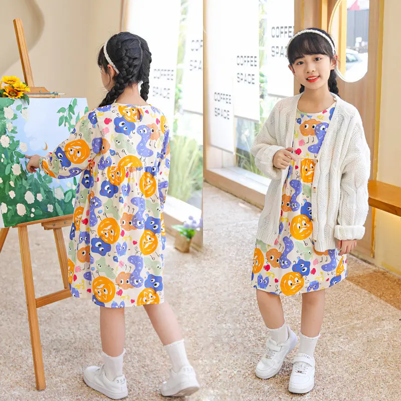 Summer New Girls 100% Cotton Casual Dress Girls Princess Kids Wear Dress Fashion cute sleeveless Children Dress