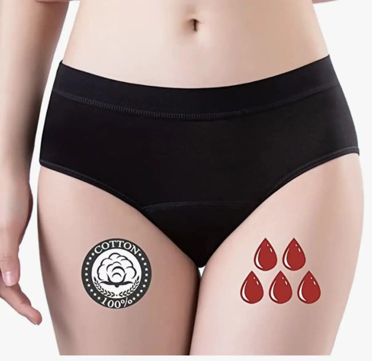 Bragas menstruales de 4 capas a prueba de fugas, bragas sanitarias fisiológicas, ropa interior para la menstruación