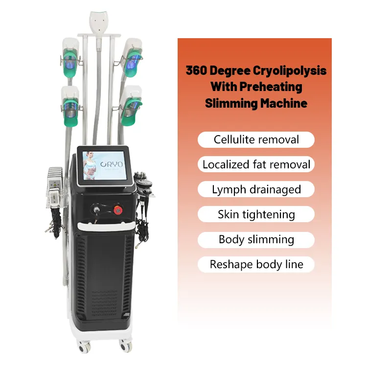 Máquina multifunções do emagrecimento do corpo do Cryo RF com vácuo do gelo 360 Cryo terapia 2 alças cavitação emagrecimento máquina