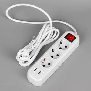 16a 10a 2M 3M 5m软线欧盟德国标准USB 2 3 4 5 6组路电缆电线电源板组插头schuko扩展插座 - Product Image 1