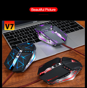 Mouse da gioco con cavo ergonomico con luci a Led RGB in metallo meccanico Mouse ottico miglior programmazione Mouse per Computer retroilluminato - Product Image 3