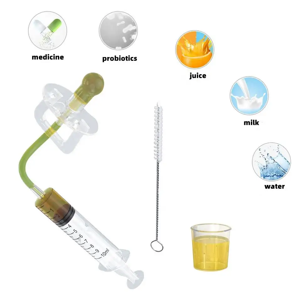 Manual Infant Juice Water Feeding Syringe Oral Syringe Baby Medicine Feeder with Pacifier