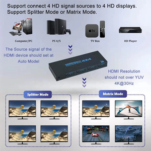 4K HDMI Matrix 4x4 4K @ 30Hz 4 en 4 Out HDMI1.4 Switch Splitter Box con control remoto para PS4 Cámara PC Monitor