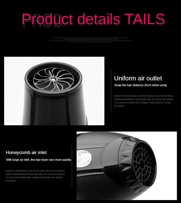 Hot selling household hair dryer low power hair dryer Five gears 1000W constant temperature wholesale Salon Hair Styler OEM