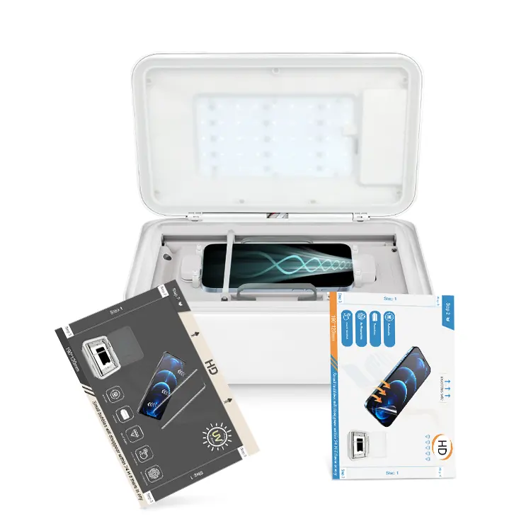 Découpeur de film hydrogel mobile intelligent Machine de découpe intelligente Durcissement UV et applicateur automatique de film de téléphone sous vide hydrogel