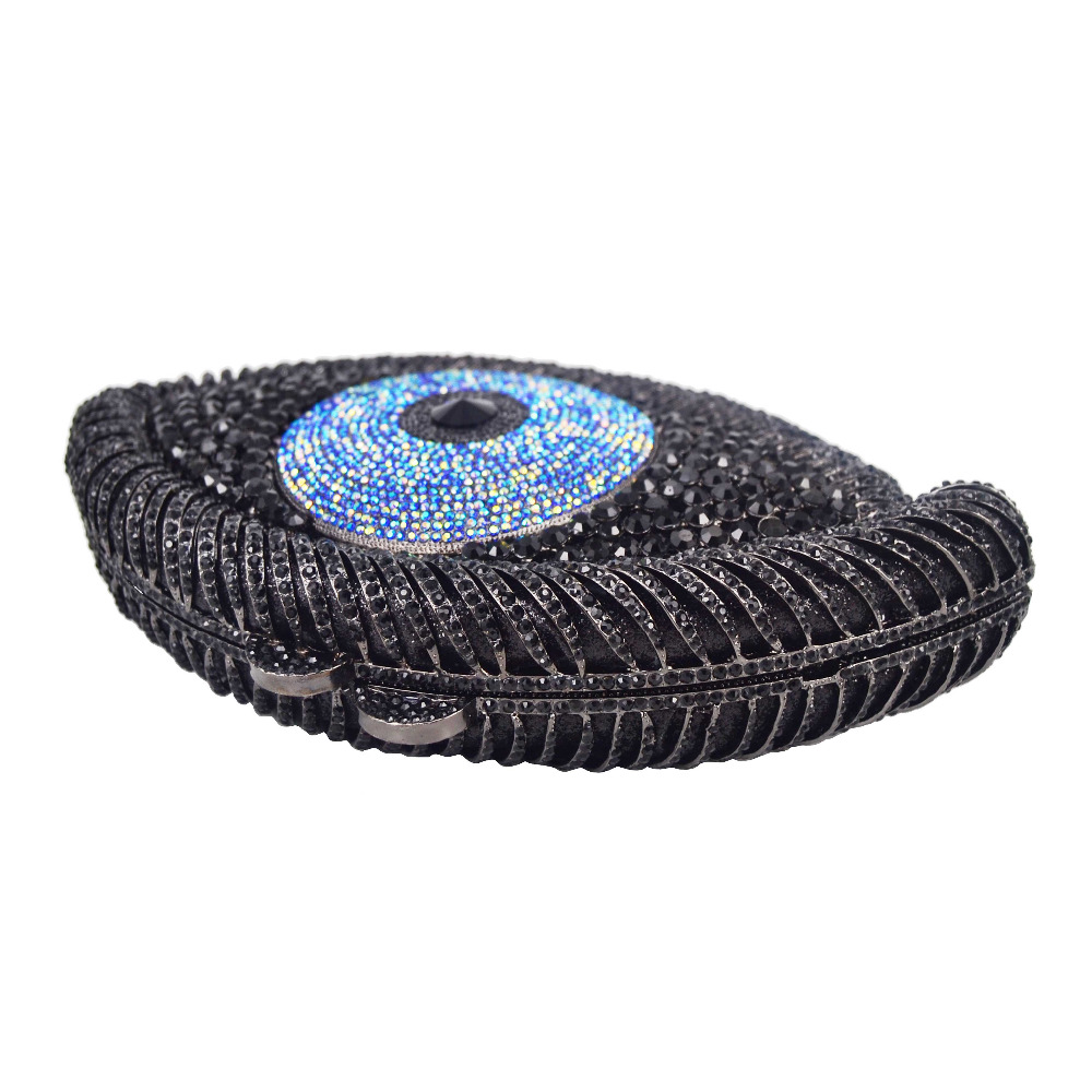 Newest Animal Designer Evil Eye Crystal Purse Women Evening Bag Silver Party Clutch Bag Lady banquet pochette