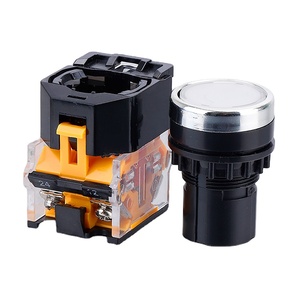 ABILKEEN 22mm瞬間スプリングリターンまたはラッチ1NO + 1NCプラスチック材料白色LEDライトプッシュボタンスイッチ付き - Product Image 6