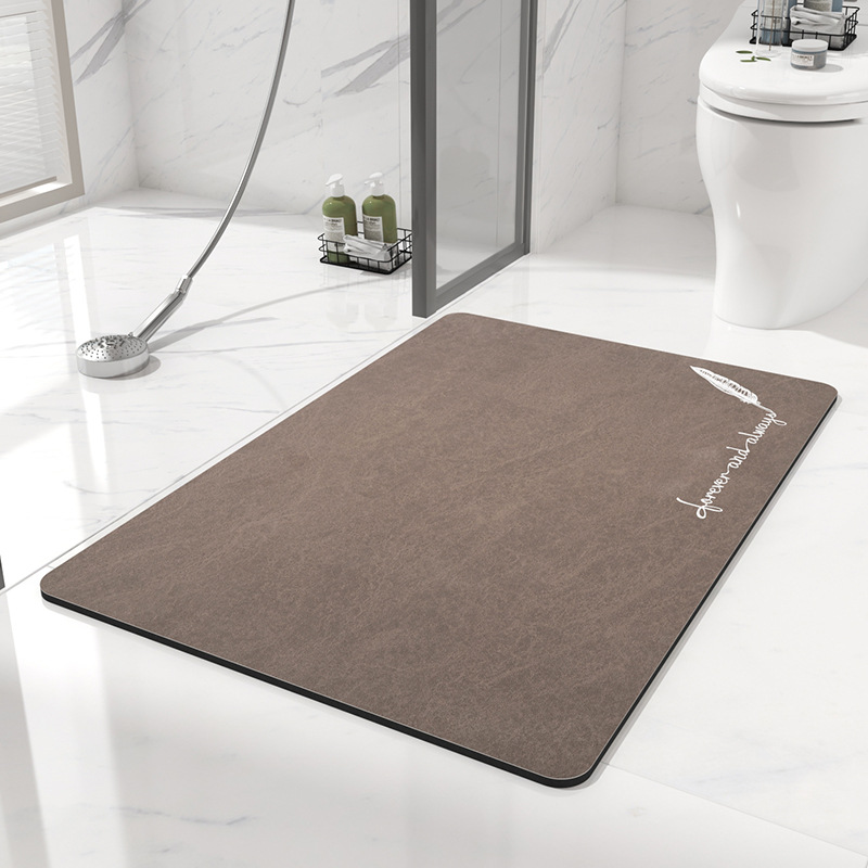Rainbow Fleece Bath Mat - Feather Brown