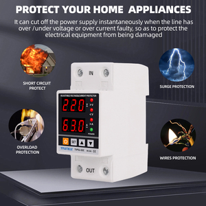 40A 63A 80A 100A 230V ajustable sobre voltaje bajo voltaje Protector relé límite sobre protección actual pantalla Digital Dual - Product Image 3