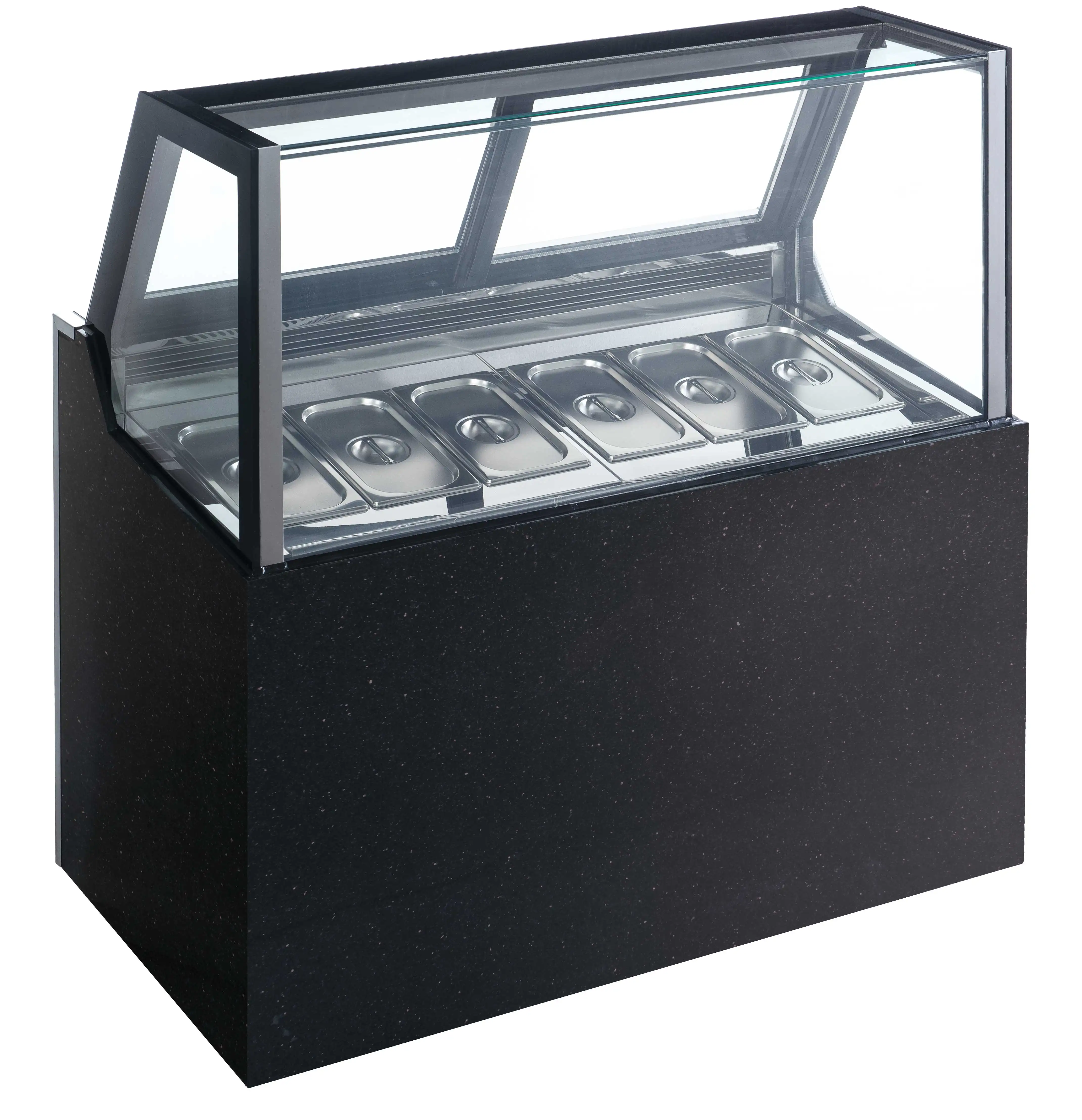 Refrigerar a ar 12 bandejas congelador redondo da vitrine da exposição do gelado do tambor do gelado com CE