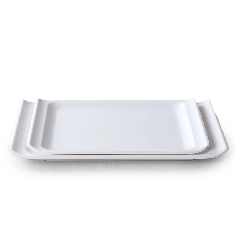 Меламиновая доска с логотипом, белая прямоугольная Оптовая пластиковая столовая тарелка, традиционная китайская посуда