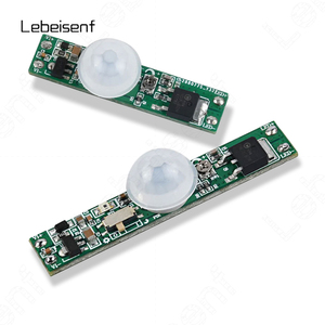 PCB内蔵LEDPIRレーダーヒューマンモーションライトセンサースイッチ6A1チャンネルDV12V24V最大単色LEDライトストリップランプ用