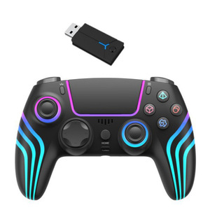 P5ワイヤレスBluetoothゲームコントローラーRGBライトワイヤレス2.4Ghzジョイスティック6軸振動スイッチモバイルPCゲームコントローラー