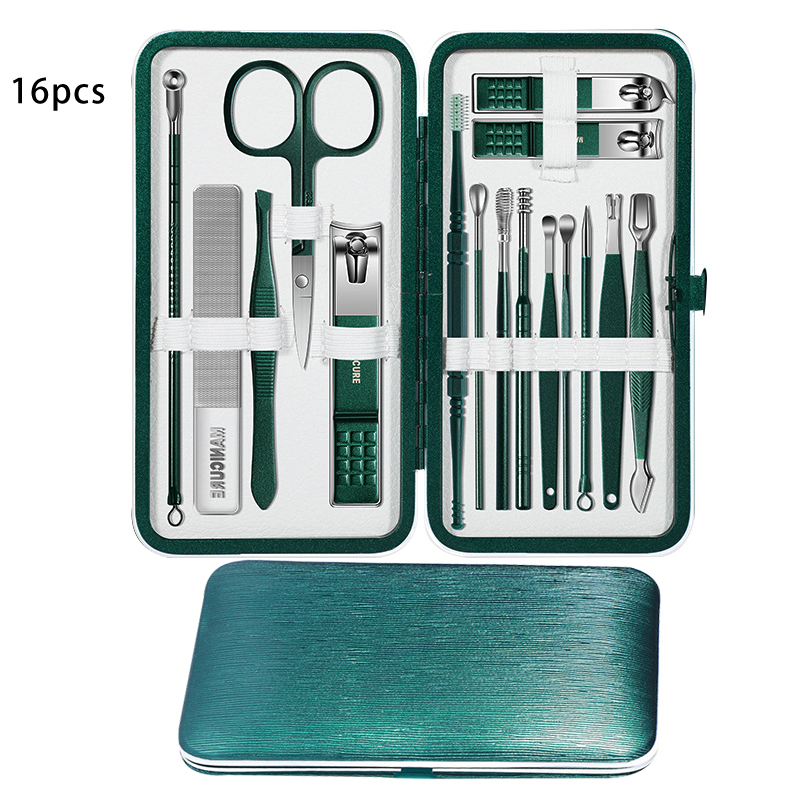 Ensemble de manucure 16 PCS vert