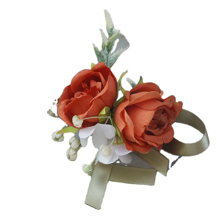 AYOYO OEM Wholesale hot silk rose floral artificial flowers Calla Lily wedding decoration wrist corsage flower