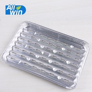 Thực Phẩm Cấp Hình Chữ Nhật Nướng Toppers Với Lỗ Dùng Một Lần Nướng Thịt Nướng Nhôm Chảo BBQ Nhỏ Giọt <span class=keywords><strong>Pan</strong></span> - Product Image 6