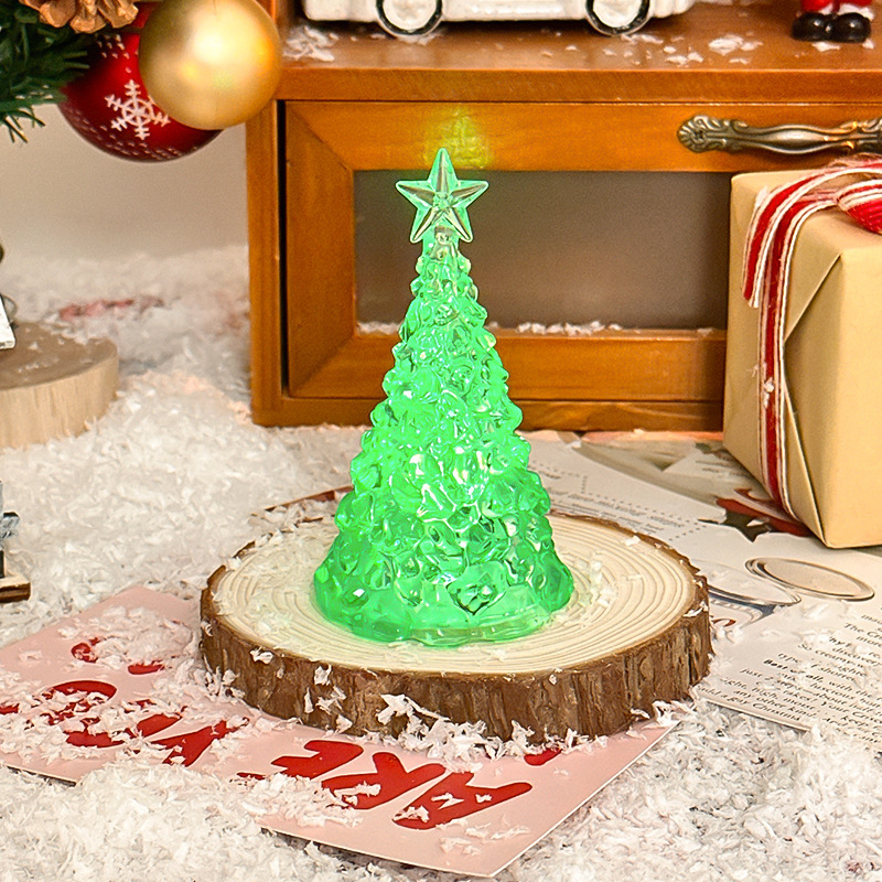 green shell multicolor light Christmas tree
