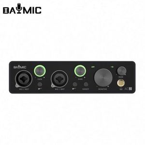 Interfaz de audio profesional X2 mezclador de tarjeta de sonido USB portátil digital para micrófono de 48V Grabación de entrada de línea de instrumentos musicales - Product Image 6