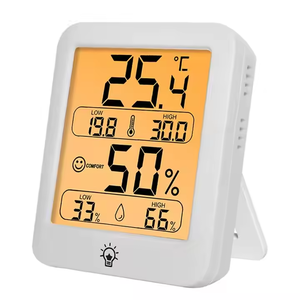 Nuevo Tipo de termómetro digital LCD para interiores e higrómetro con retroiluminación OEM, termómetro higrómetro de habitación de plástico personalizable - Product Image 1
