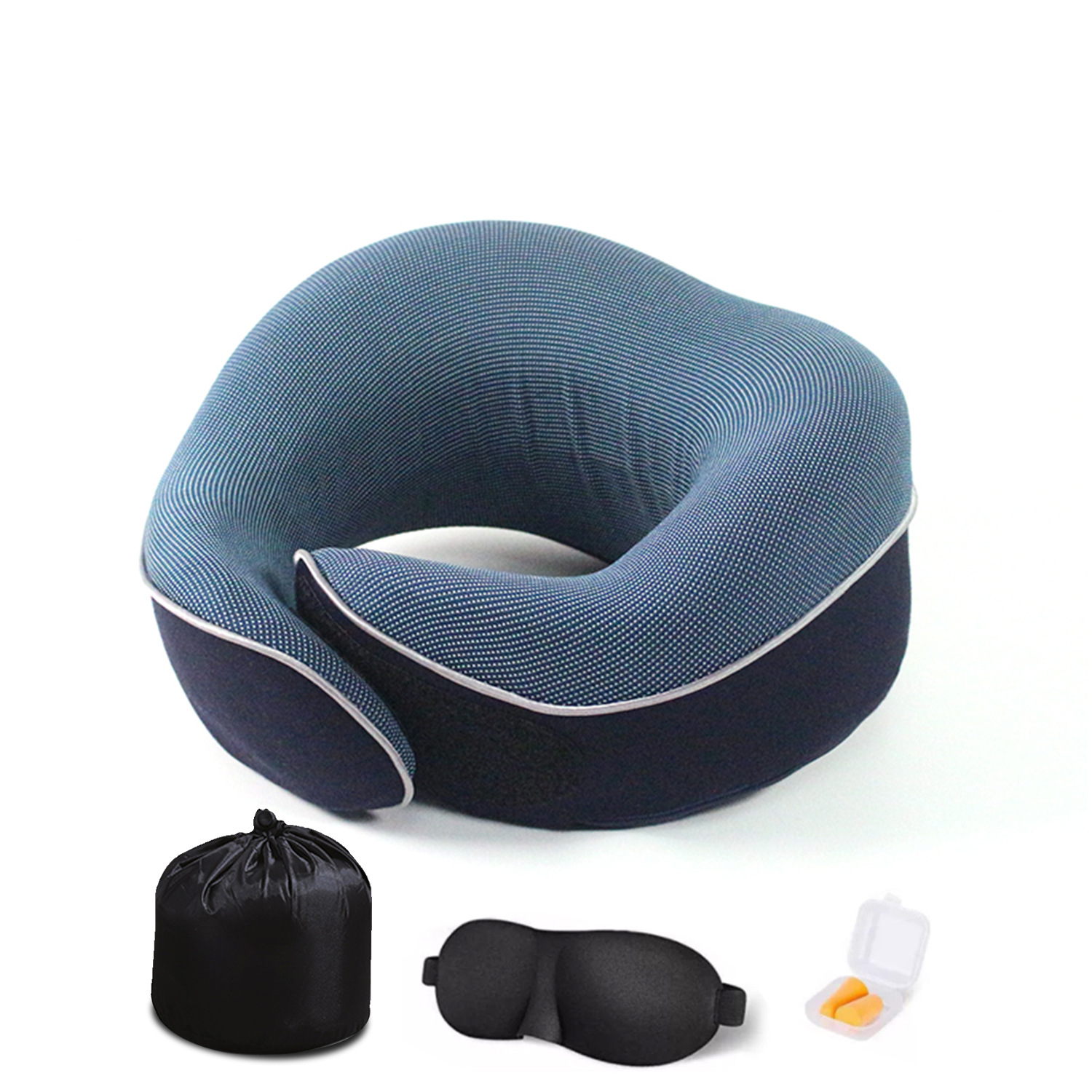 Navy blue neck pillow set