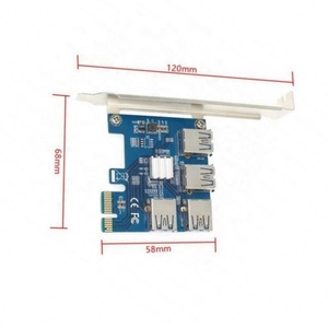 <strong>PCI</strong>-E to <strong>PCI</strong>-E Adapter 1 to 4 <strong>PCI</strong>-Express Slot 1x to 16x USB 3.0 Special Riser Card PCIE Converter - Product Image 1