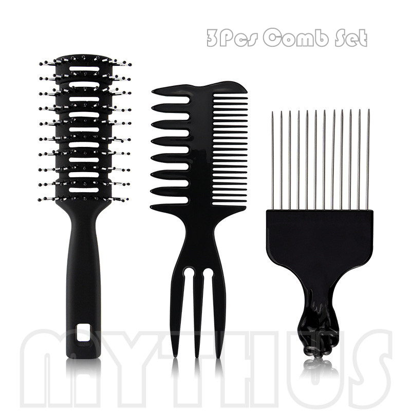 #01 Noir 3Pcs Detangle Brush Set