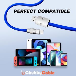 Chubbycable tombul 2.0 hızlı şarj 3.3 FT siyah tip-c veri kablosu dayanıklı yumuşak silikon USB C 240W ekstra kalın telefon şarj - Product Image 6