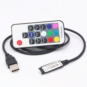 Миниатюрный пульт дистанционного управления светодиодной лентой RGB с 24 кнопками и мини-приемником для светодиодной ленты RGB 3528 5050 - Product Image 1